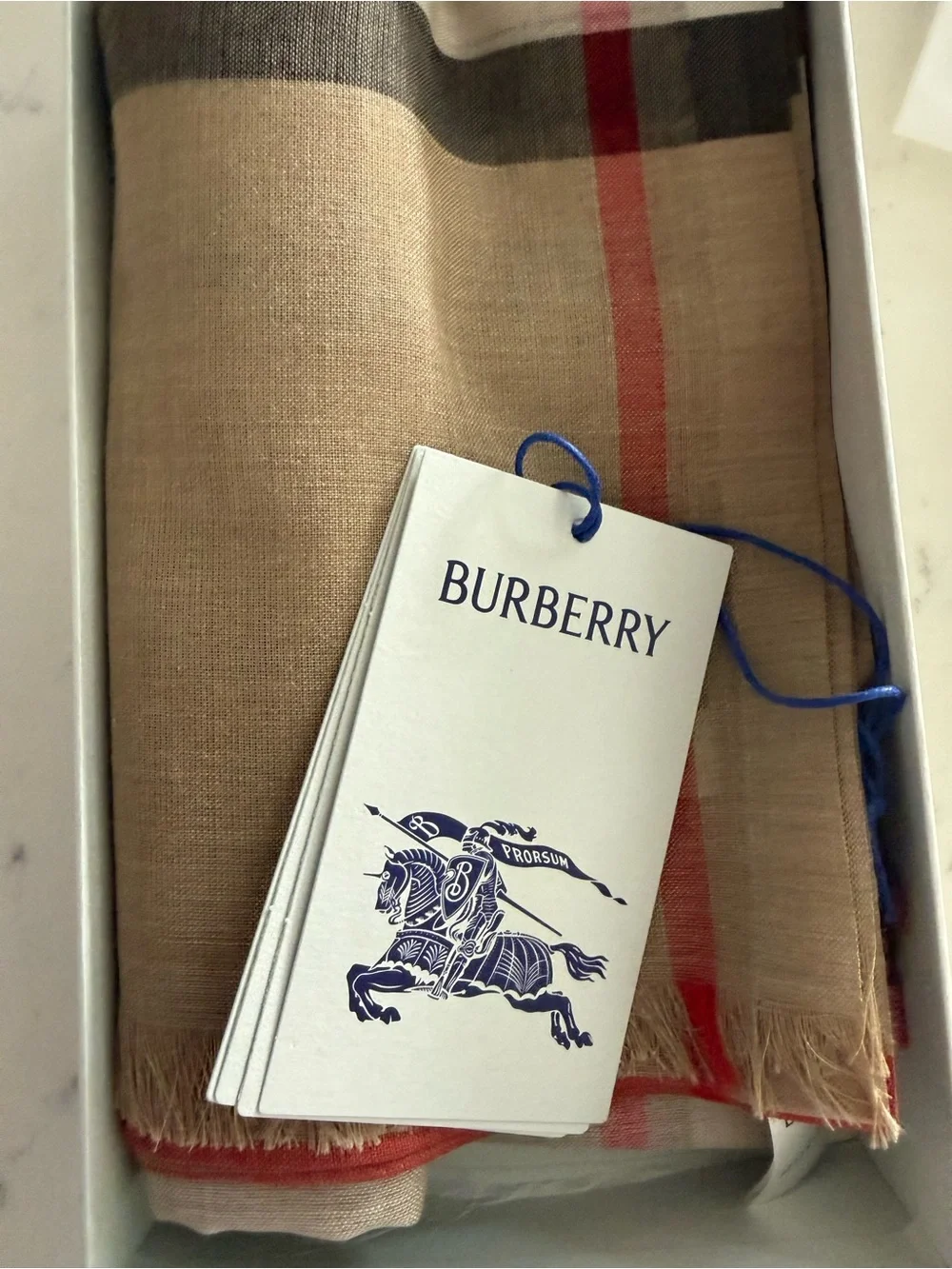 Burberry Giant check wool guaze scarf